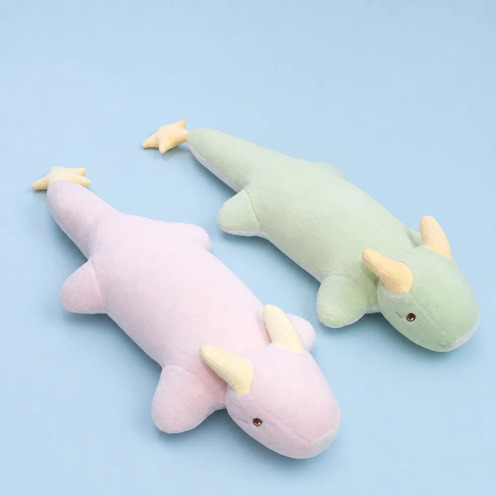 Mint Green and Pink Kawaii Dragon Plushes - Studio View