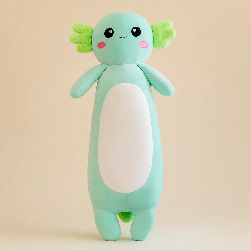 Mint Green Long Axolotl Plush Toy - Front View