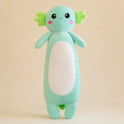 Mint Green Long Axolotl Plush Toy - Front View