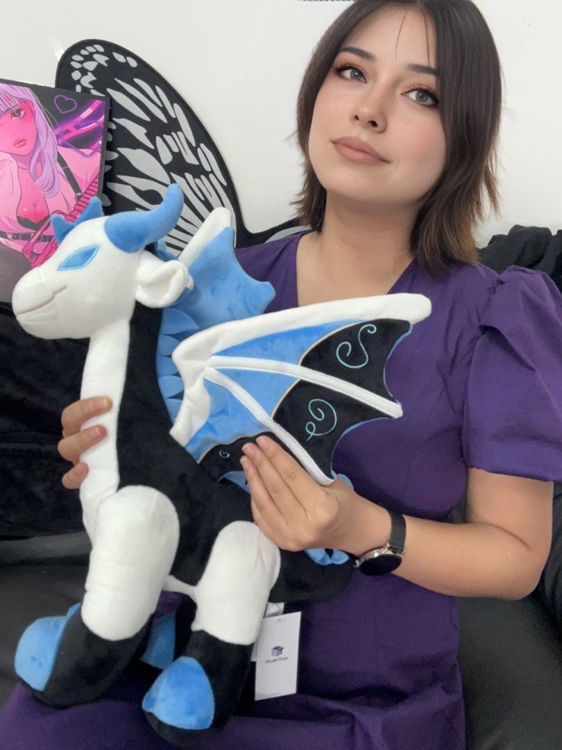 Black and Blue Goth Dragon Plush