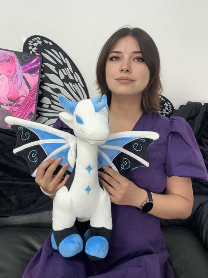 Black and Blue Goth Dragon Plush