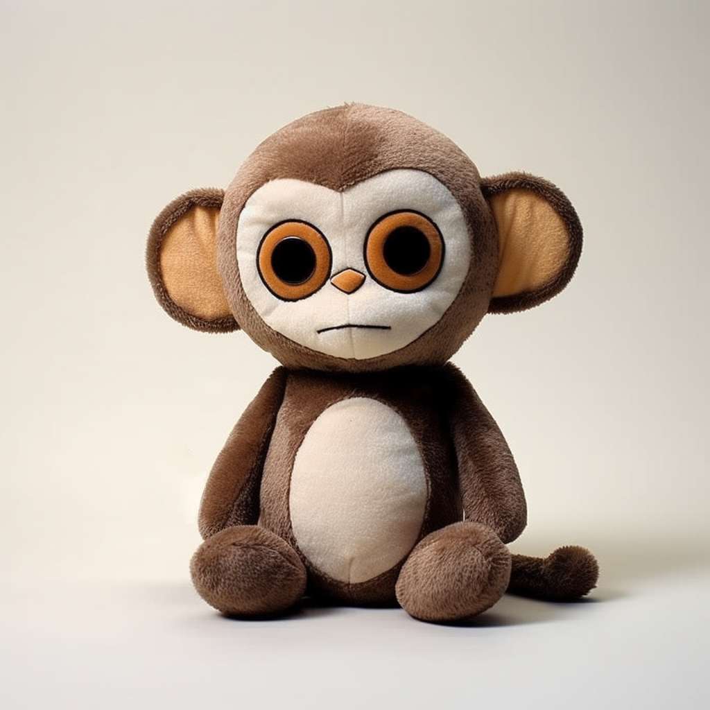 monkey stuffed animal with big eye