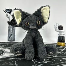 Interactive Fortune Teller Grey Devon Rex Stuffed Cat