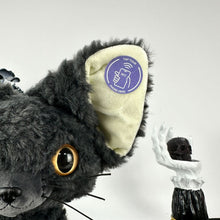 Interactive Fortune Teller Grey Devon Rex Stuffed Cat