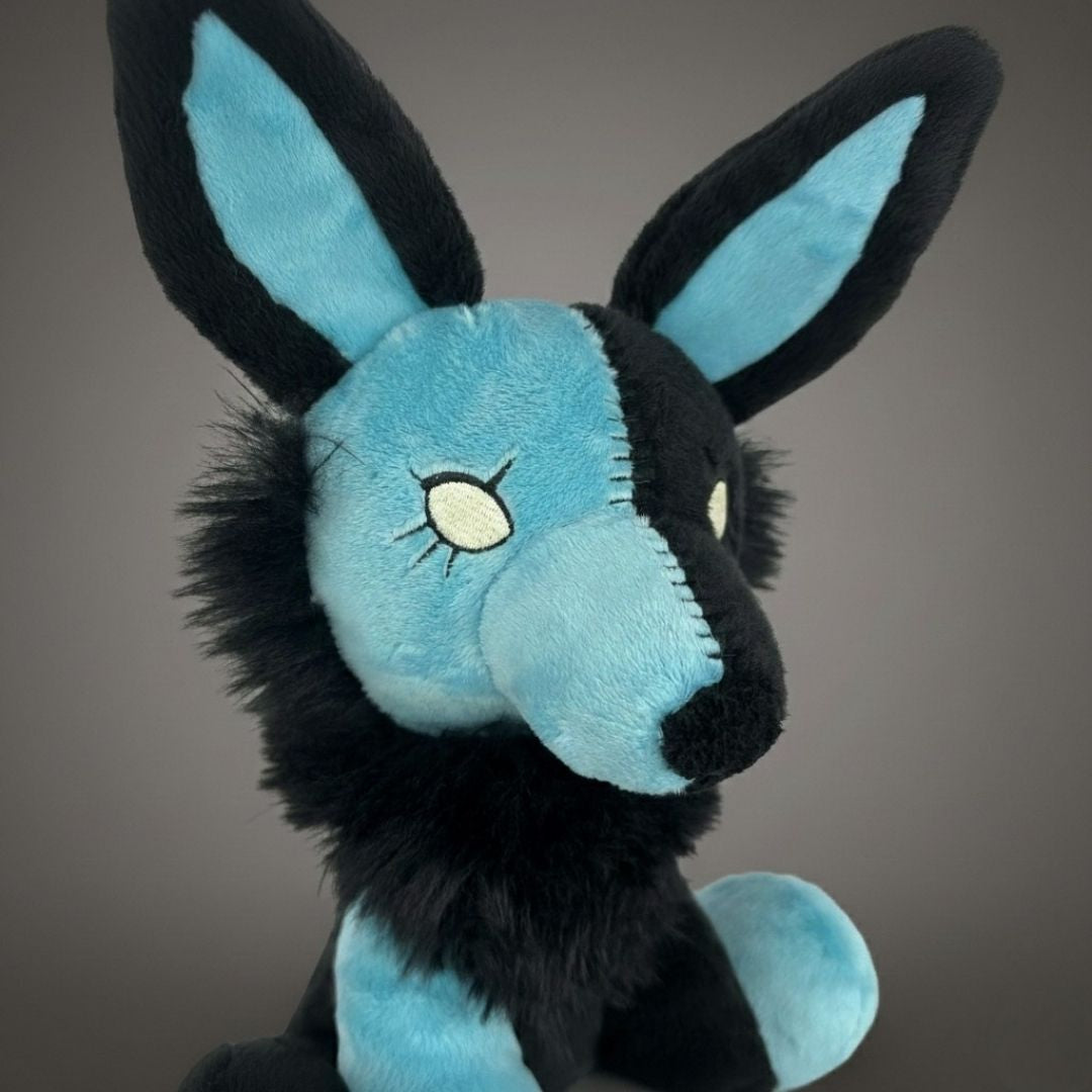 Goth Black and Blue Wolf