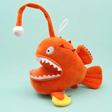 Cartoon Orange Anglerfish Plush Toy - Front View