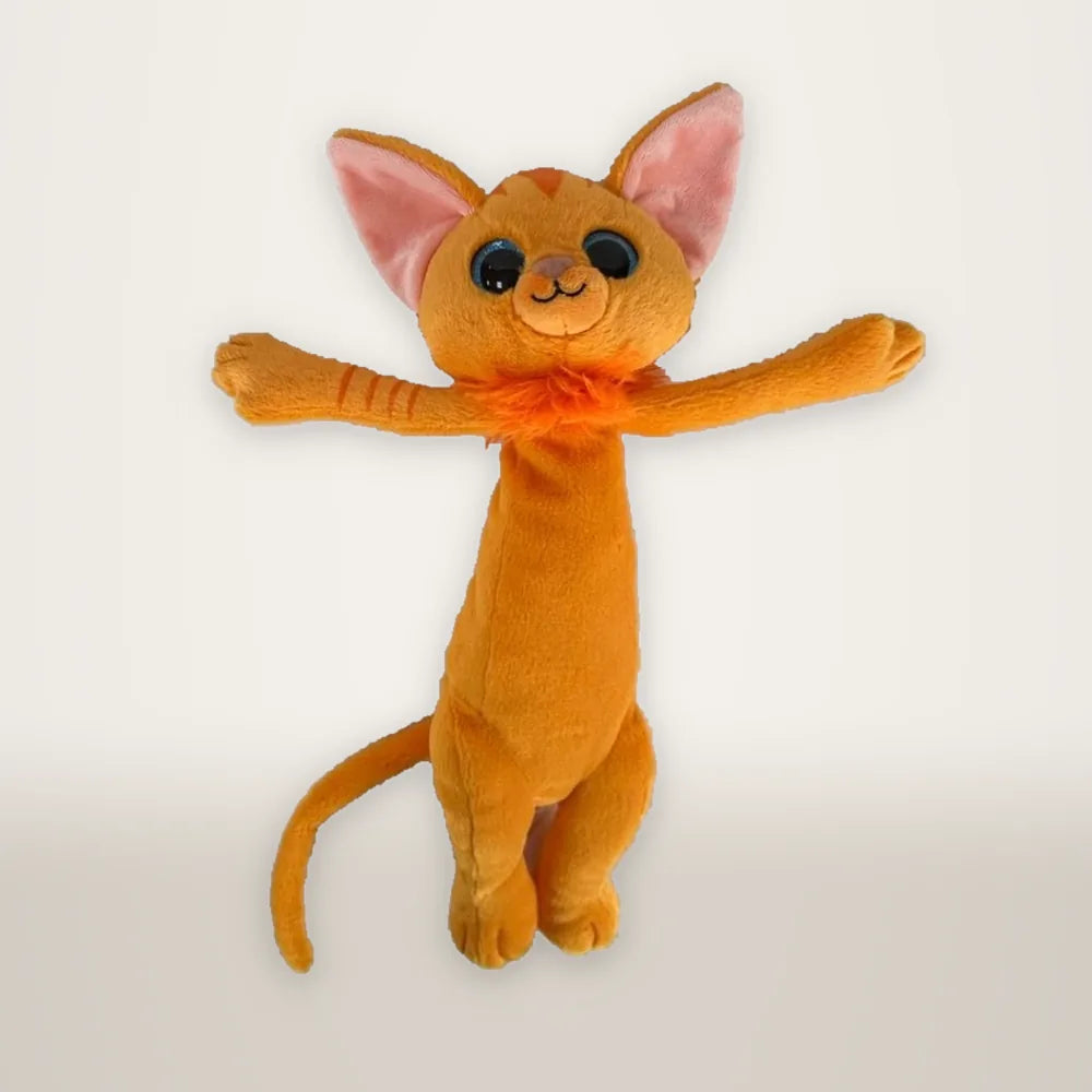 Orange Glitter Eye Cat Front Stuffed Animal