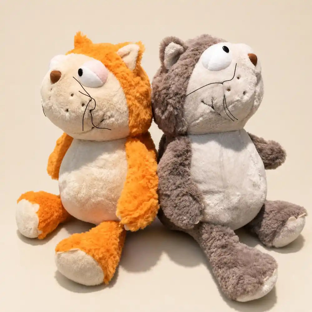 Gray and Orange Otter Plush Stuffed Animals Side View