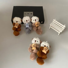 Cute Otter with Fish Plush Keychain