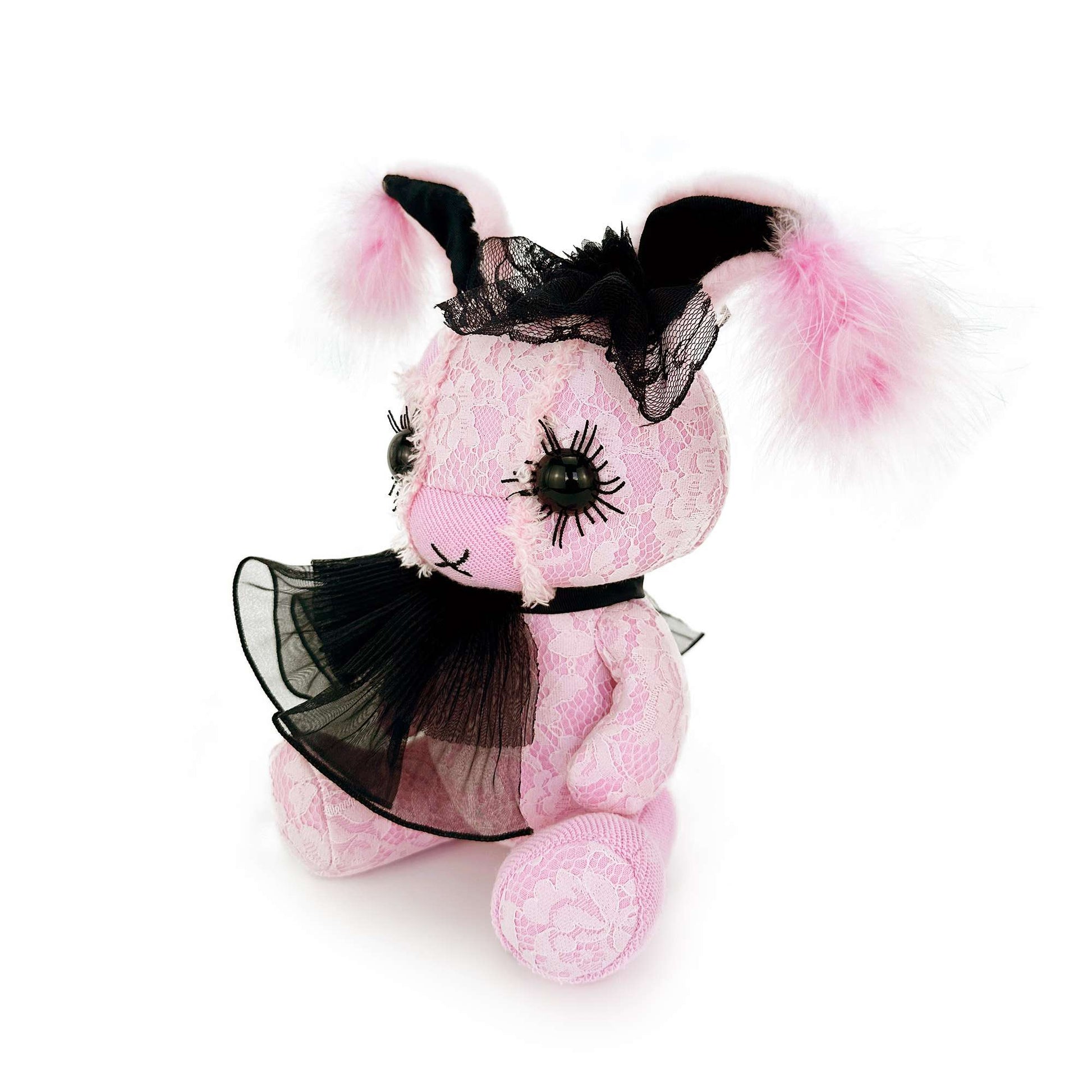 overall figure pink bunny stuffed animal