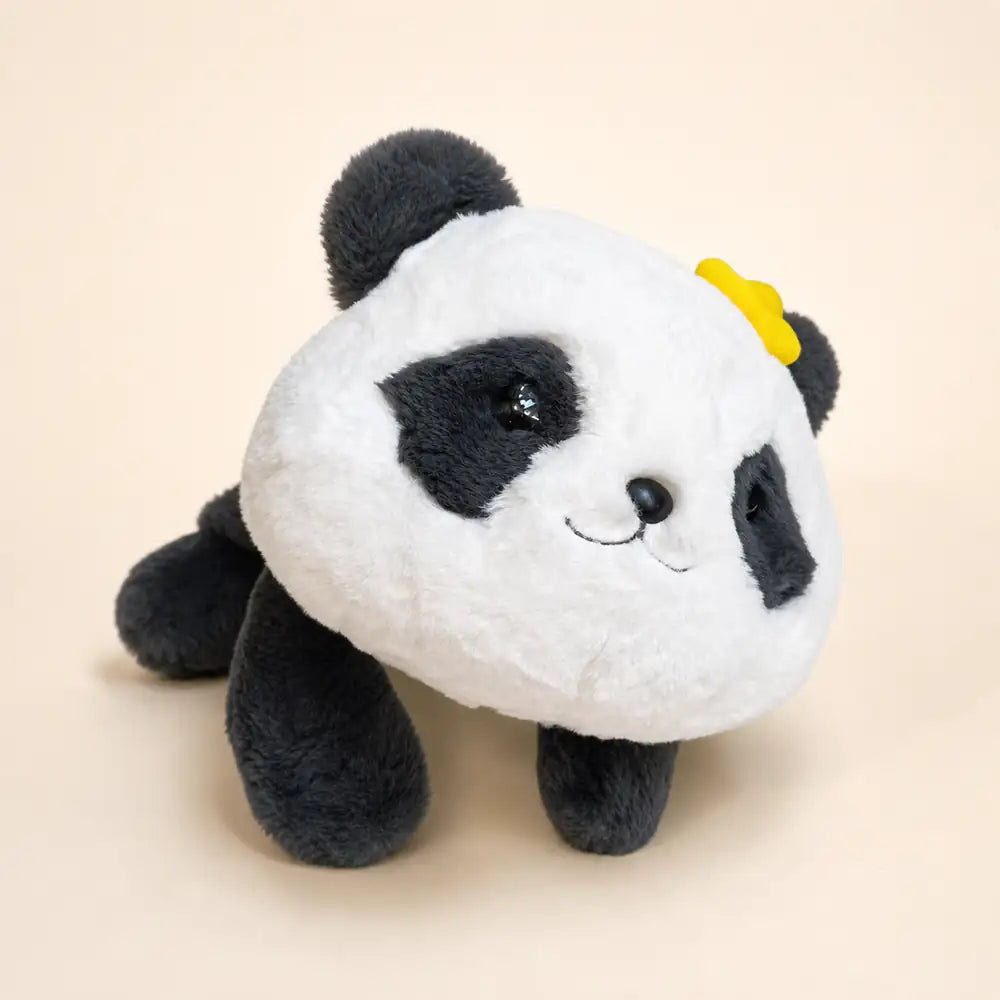 Flower Panda Plush Pillow – Front Three-Quarter View