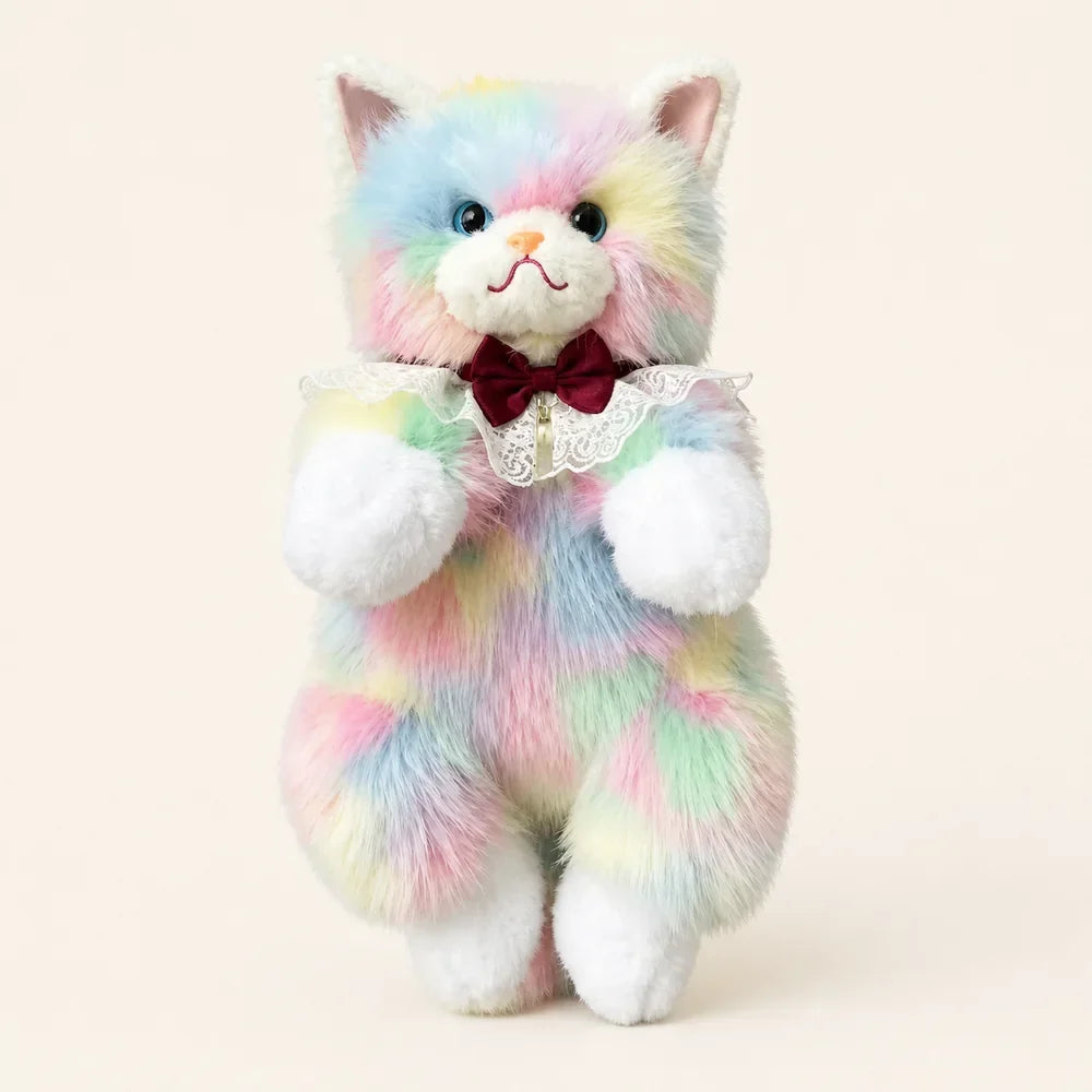 Pastel Rainbow Cat Plush Shoulder Bag Front View