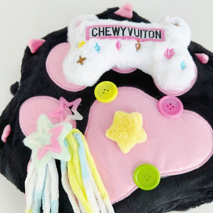 Kawaii Black and White Paw Plush Backpack