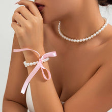 Pearl & Long Ribbon Choker