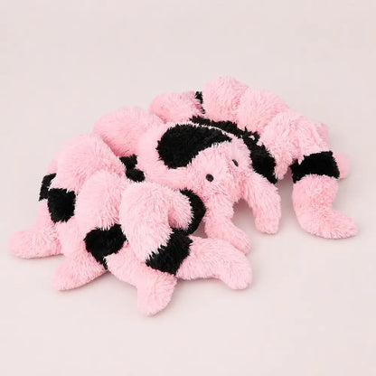 Pink and Black Spider Plush - Angled View