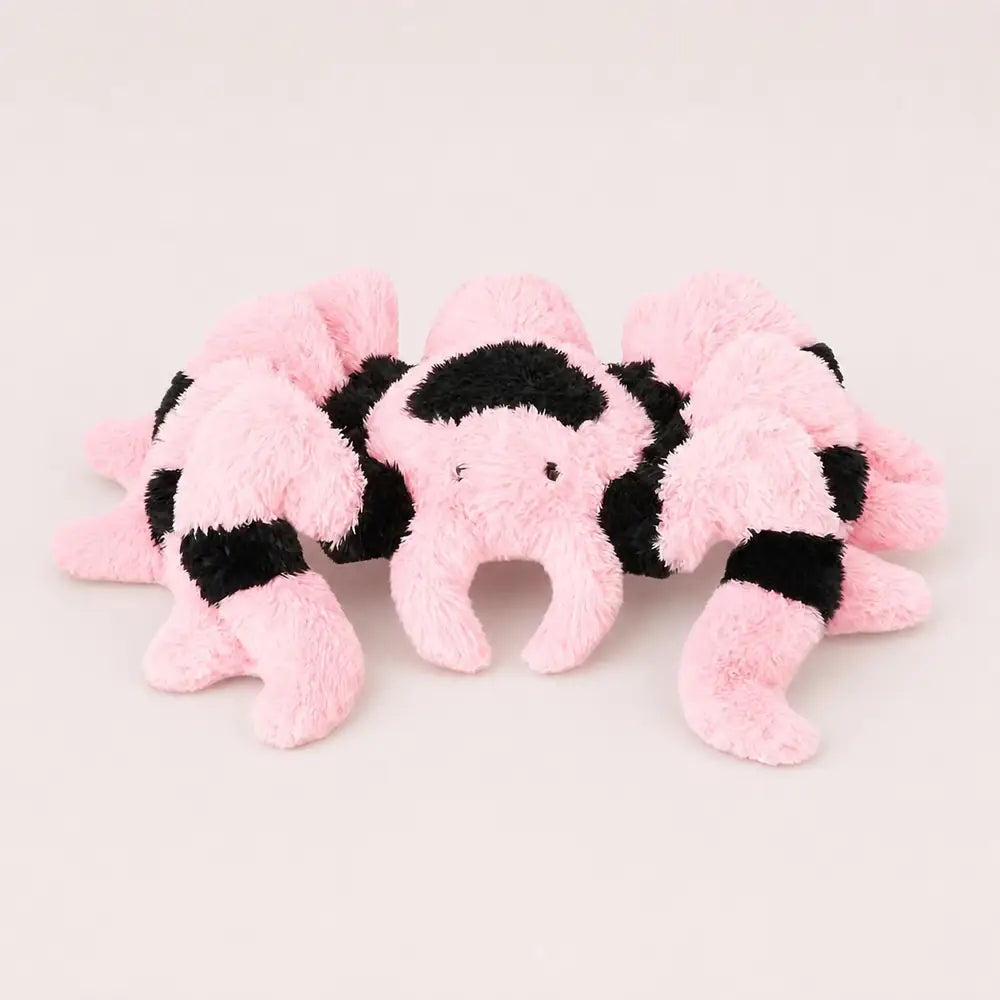 Pink and Black Spider Plush - Front View