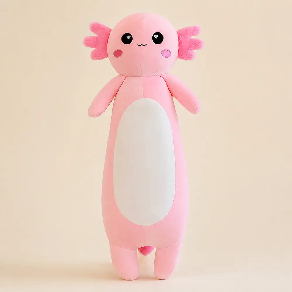 Pink Long Axolotl Plush Toy - Front View