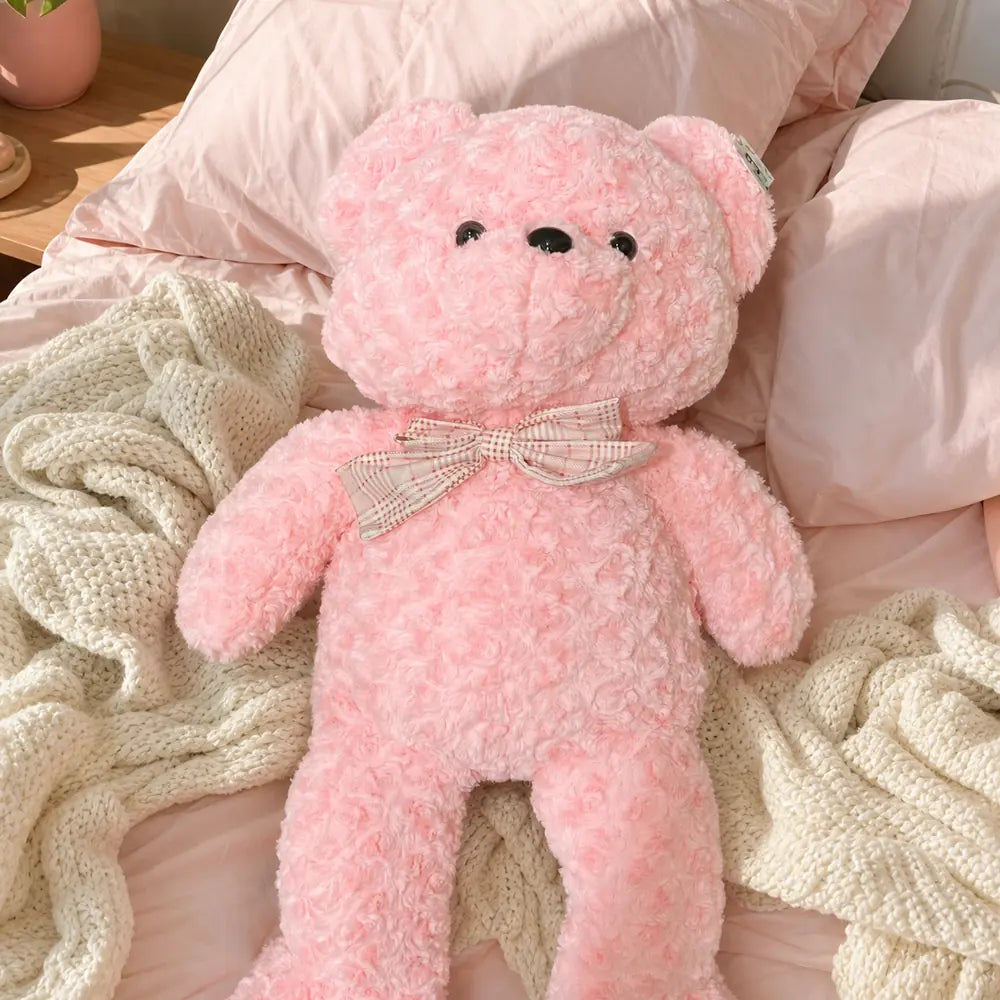Pink Pastel Teddy Bear Plush Bedroom Lifestyle