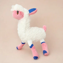 Pink and Blue Legged Alpaca Plush Side View