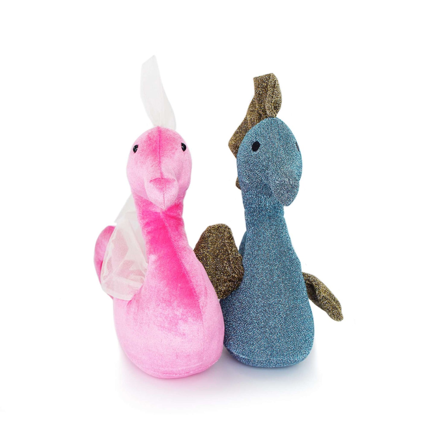 Blue and pink seahorse stuffed animal PlushThis