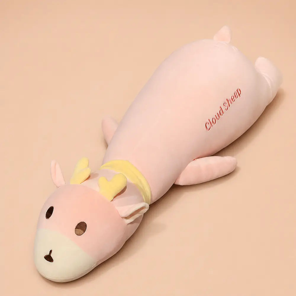 Pink Long Deer Body Pillow Plush - Studio View