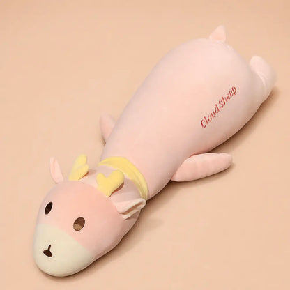 Pink Long Deer Body Pillow Plush - Studio View