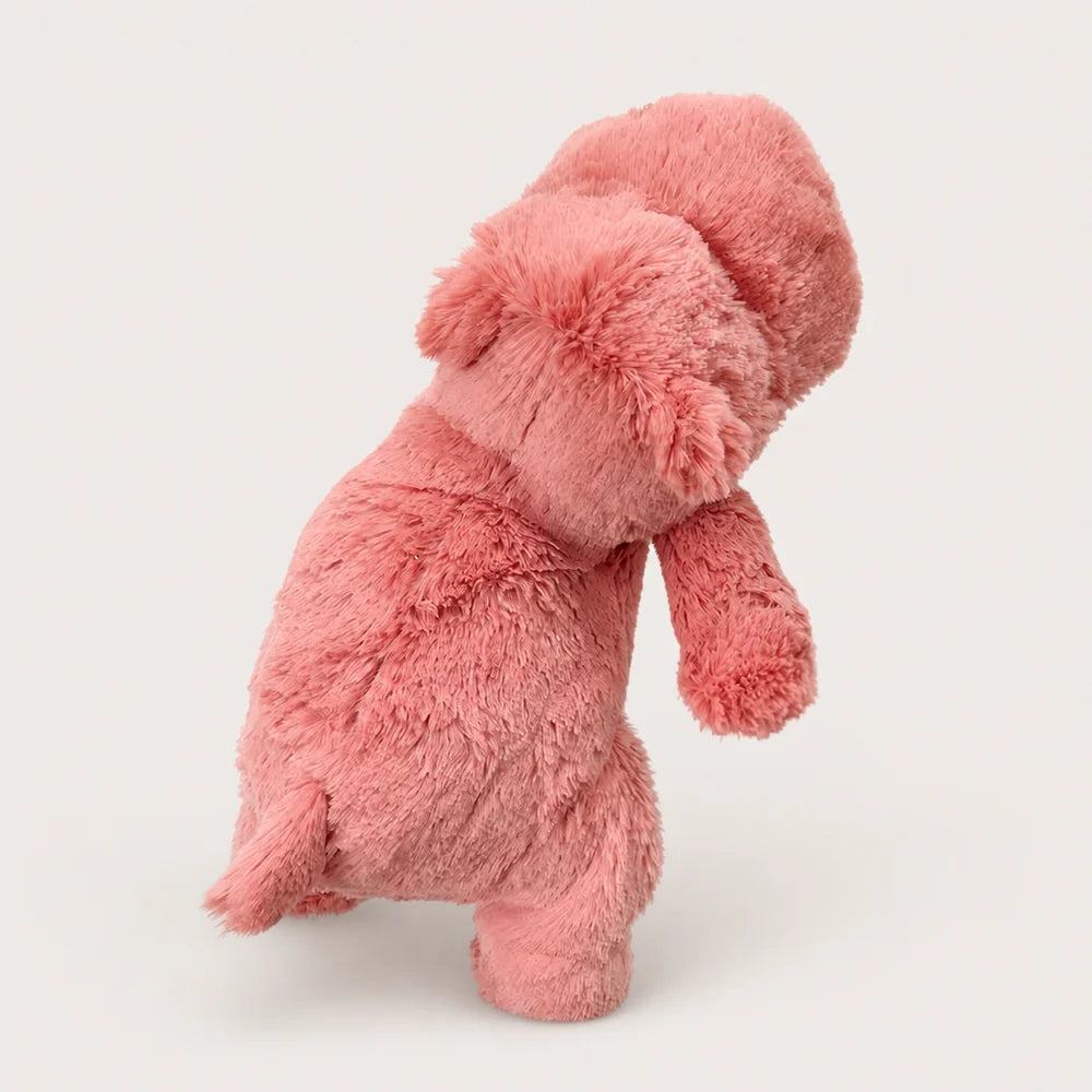 Pink Faux Rabbit Fur Elephant Plush – Back View