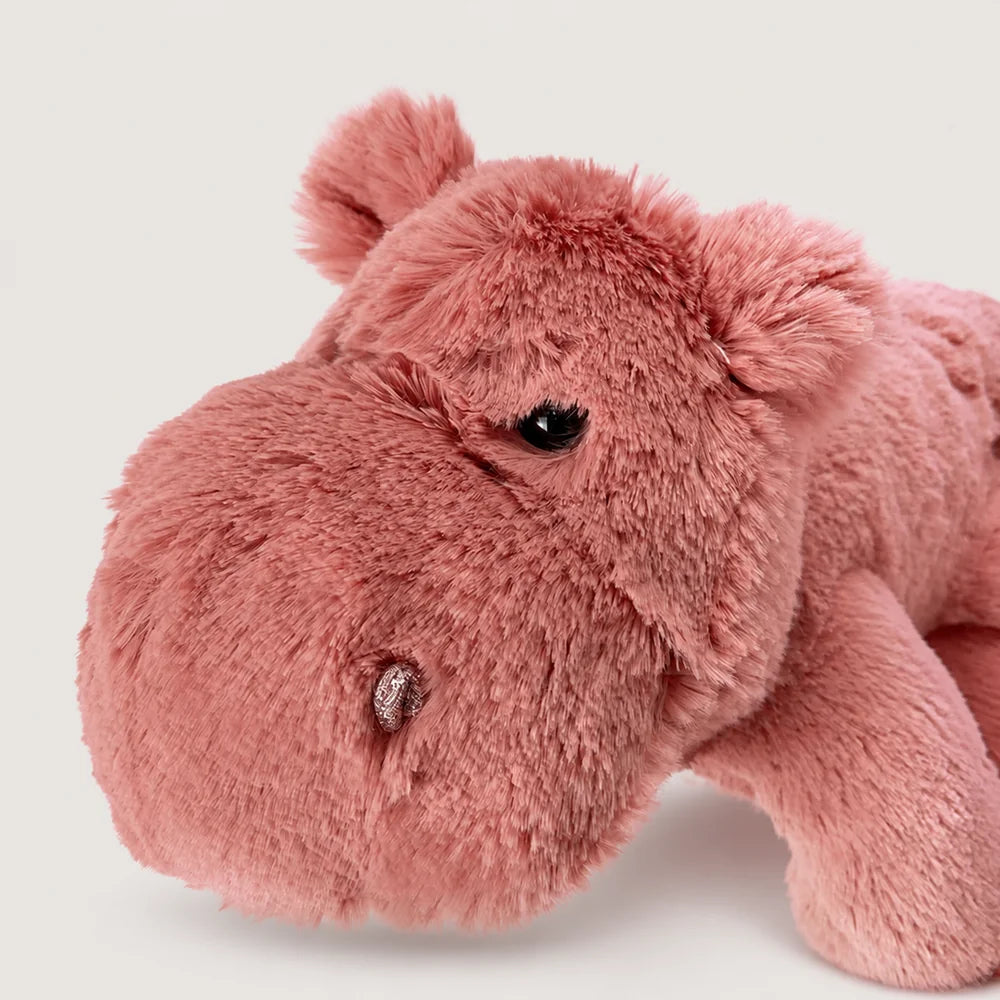 Pink Faux Rabbit Fur Elephant Plush – Side Close View