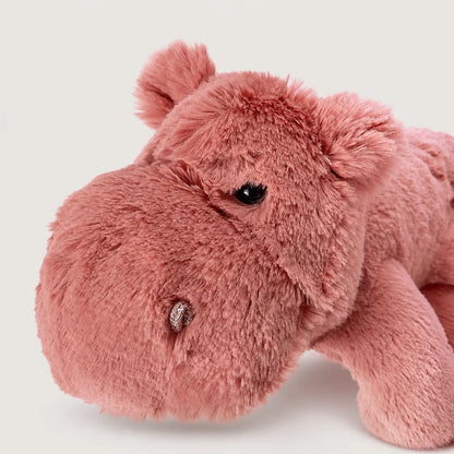 Pink Faux Rabbit Fur Elephant Plush – Side Close View