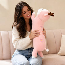 Pink Floral Deer Plush Body Pillow With American Model