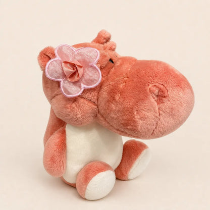 Pink Flower Hippo Plush - Side Detail