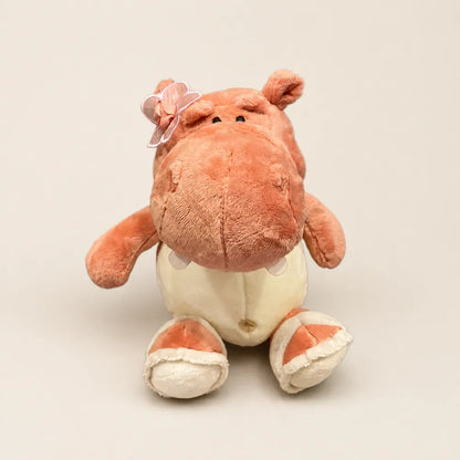 Pink Flower Hippo Plush - Front View