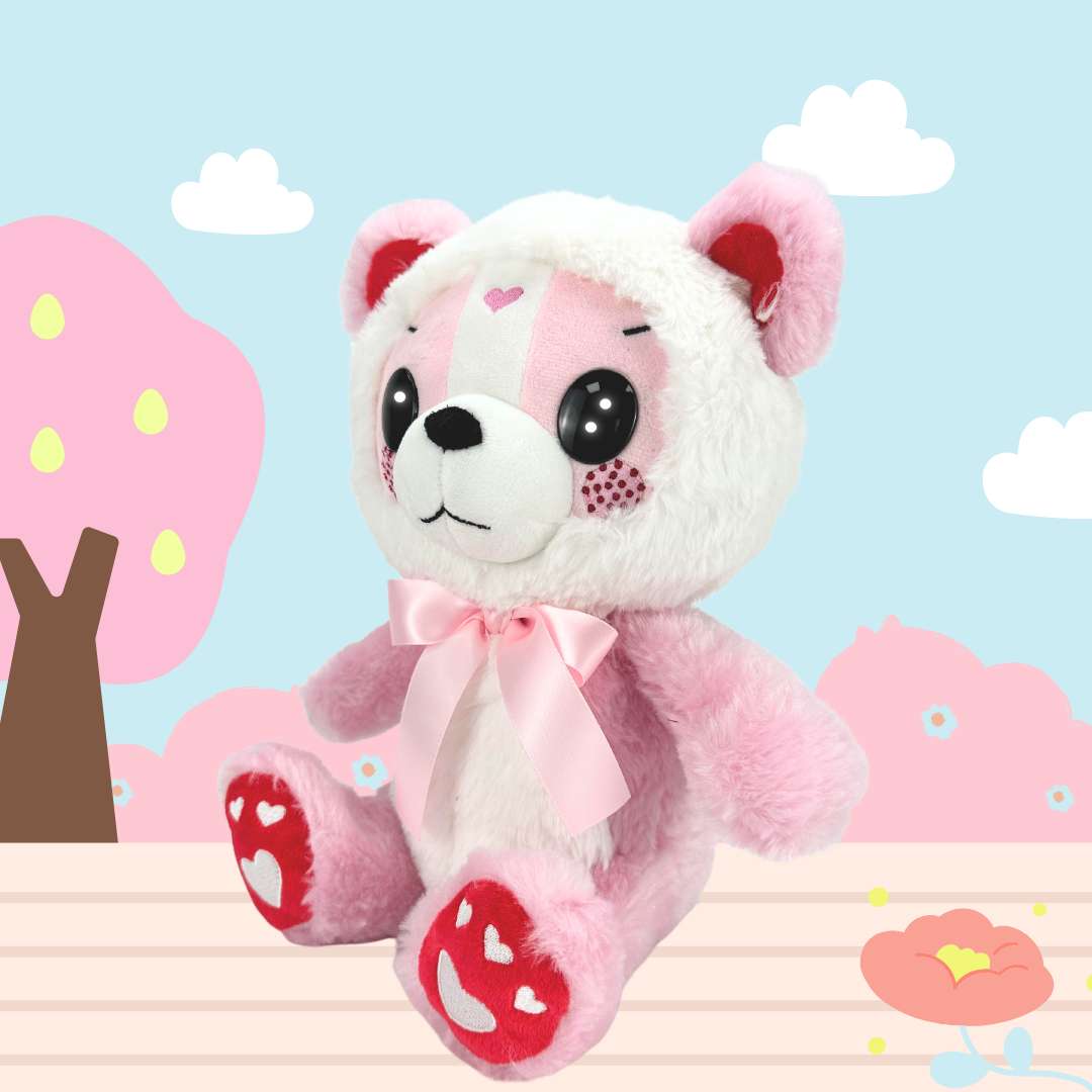 pink bear plush kawaii