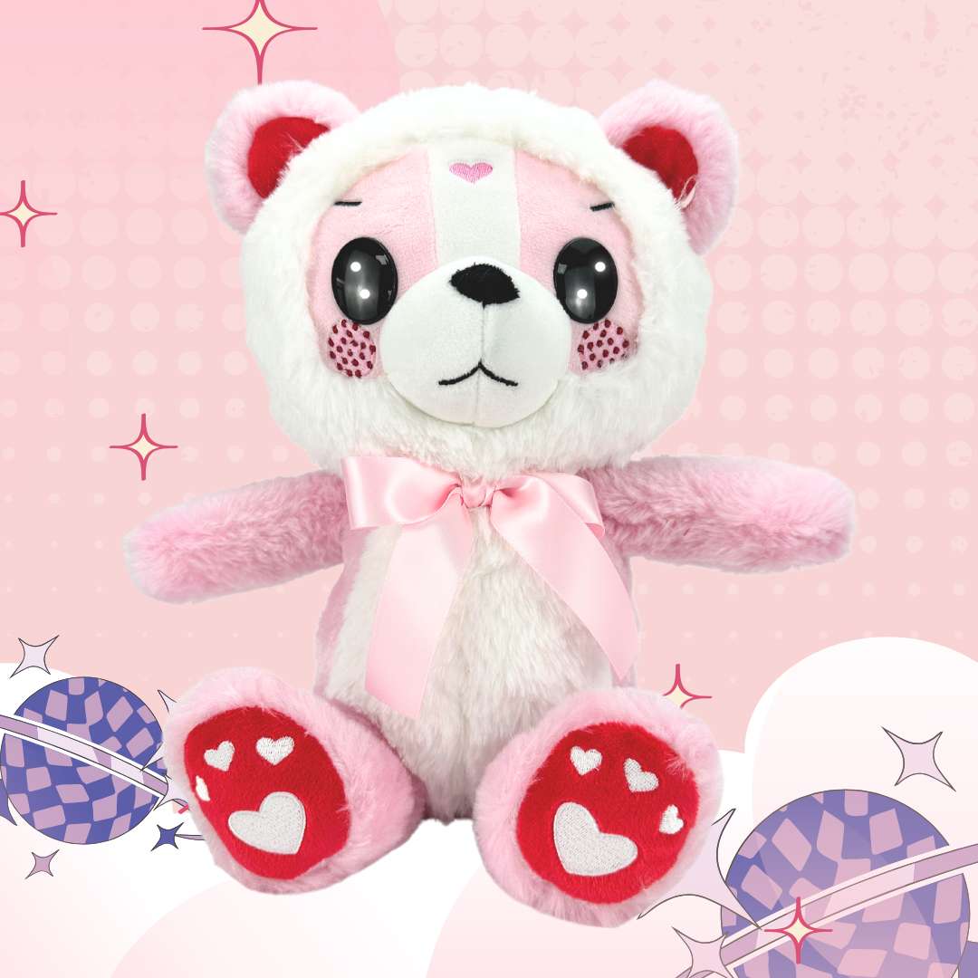 Peluche ours rose Kawaii 