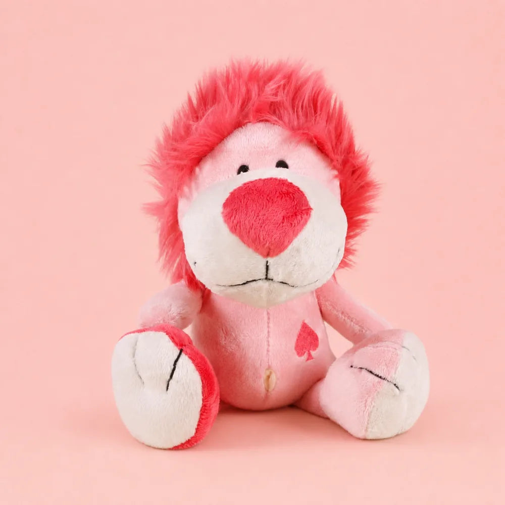 Pink Love Lion Plush - Studio Front View