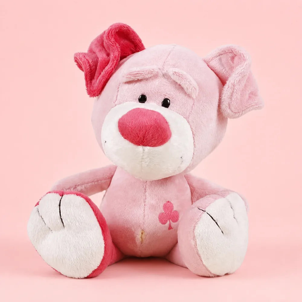 Pink Love Pig Plush - Studio Front View