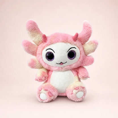 Pink Pastel Dragon Plush Front Studio View
