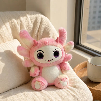 Pink Pastel Dragon Plush by a Sunny Window
