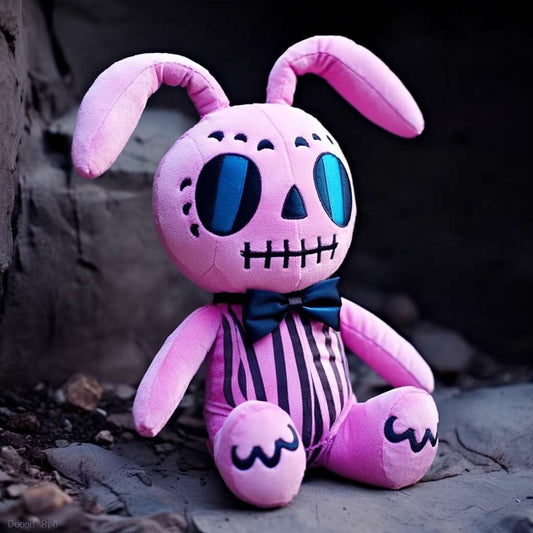 scary pink lunatic crazy bunny stuffed animal PlushThis