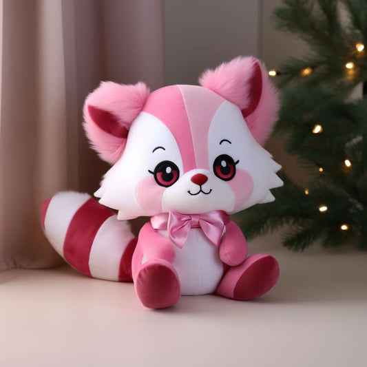 Pink kawaii cute lovely raccoon stuffed animal PlushThis