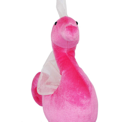 Pink seahorse zoom in details fabric smooth stuffed animal PlushThis