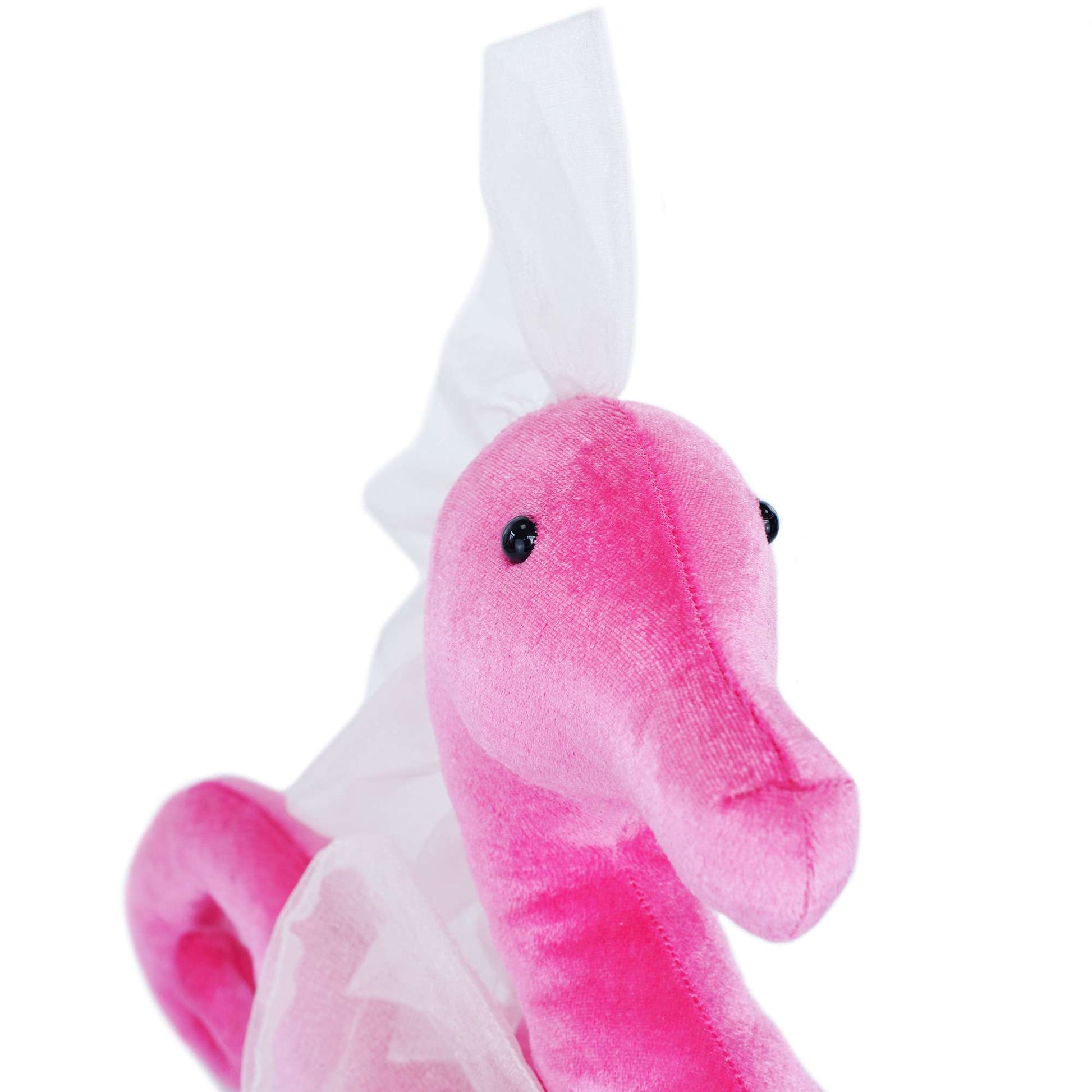 Pink seahorse head close up stuffed animal PlushThis