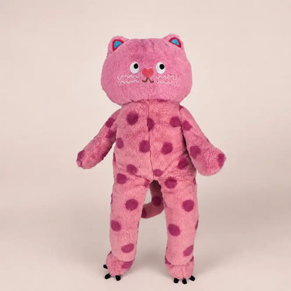 Cute Polka Dot Cat Stuffed Animal - standing