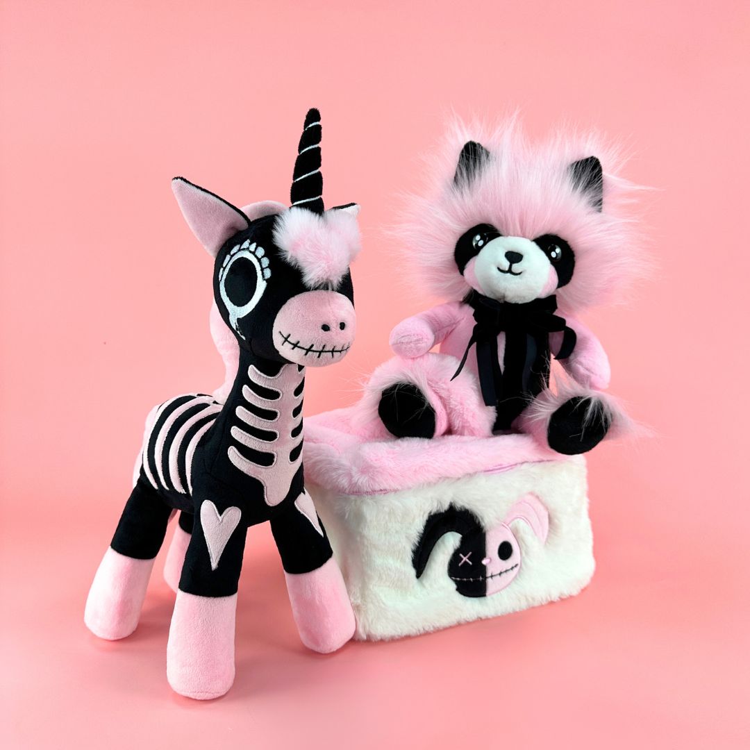 Unicorn Skeleton Soft Toy Pink Vibes Plush Toy Gift Set