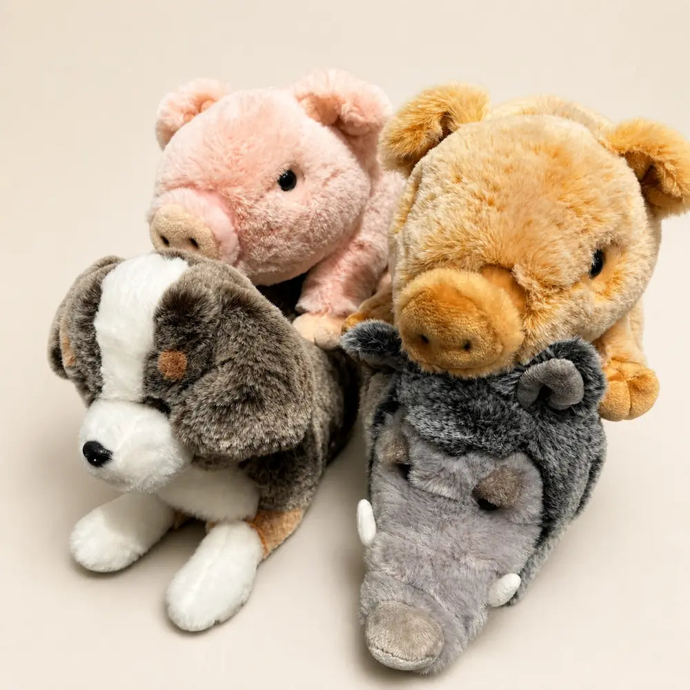 Fuzzy Animal Plush Collection Group View