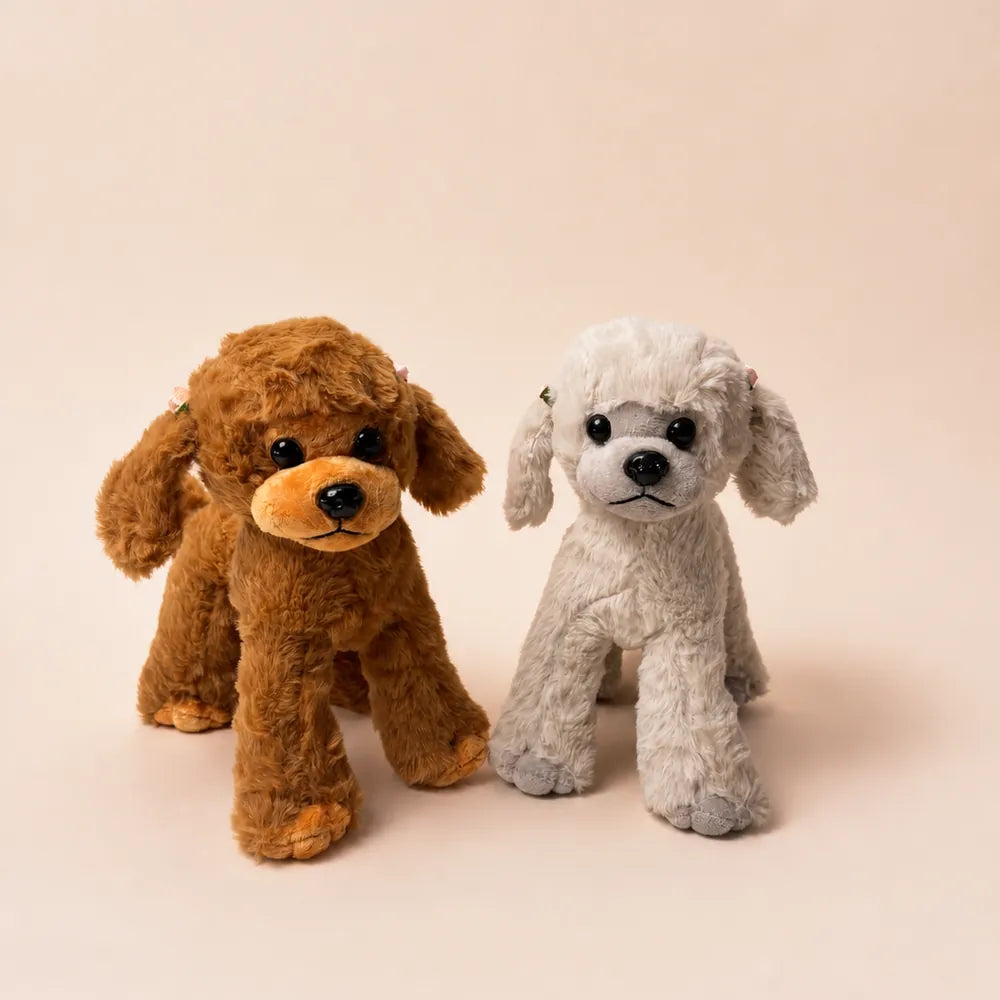 23cm Poodle Dog Plush Stuffed Animals Front View