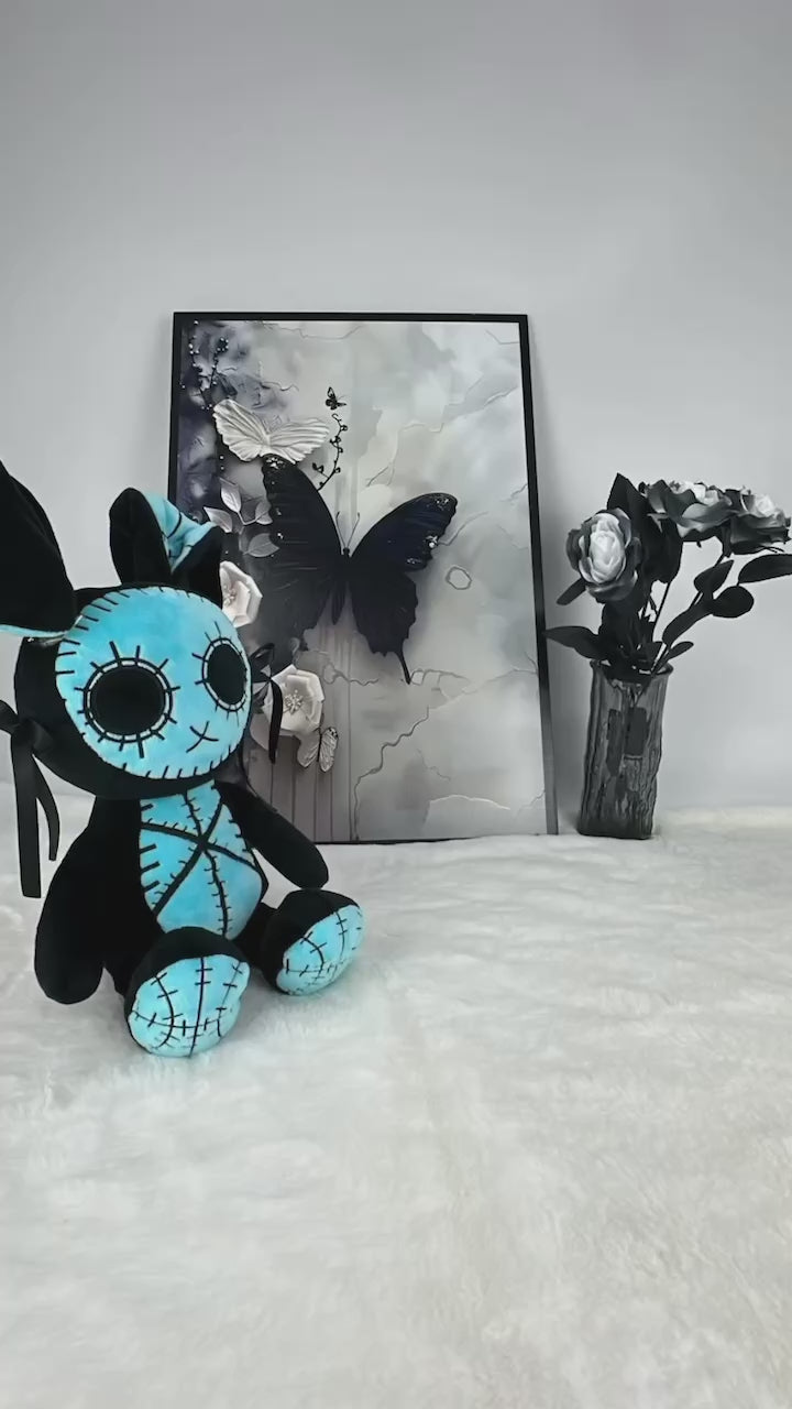 Goth Voodoo Blue Bunny Plush