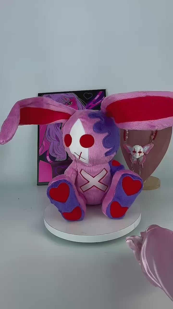 Moody Purple Rose Emo Bunny Stuffed Animal