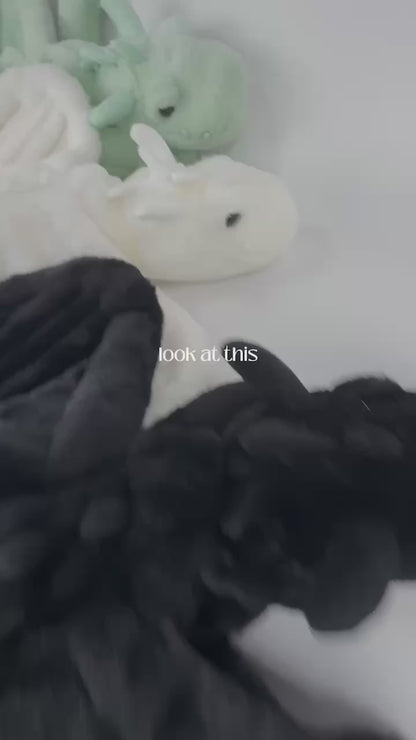 Luxury Snow Dragon Stuffed Animal White Art Doll