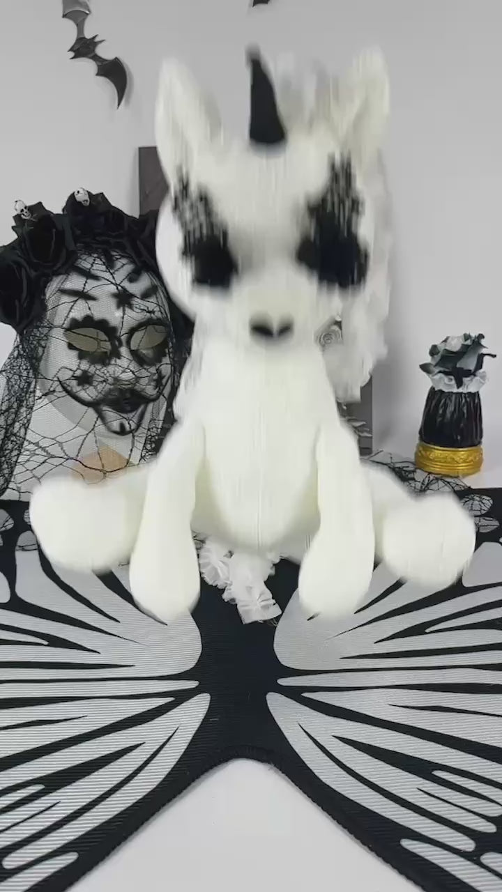 Stuffed White Goth Unicorn